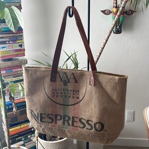 NEW Nespresso Jute tote bag with cotton lining